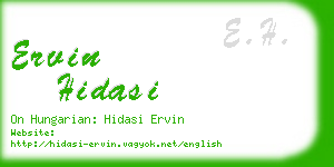 ervin hidasi business card